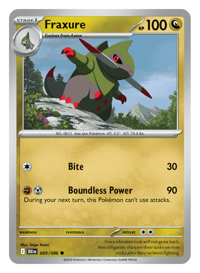 Fraxure 069/086 - Pokémon TCG Black Bolt card