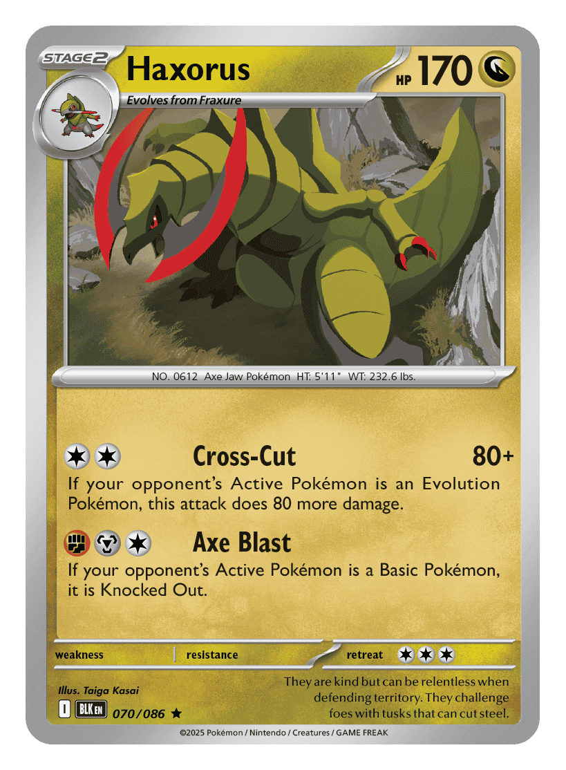 Haxorus 070/086 - Pokémon TCG Black Bolt card