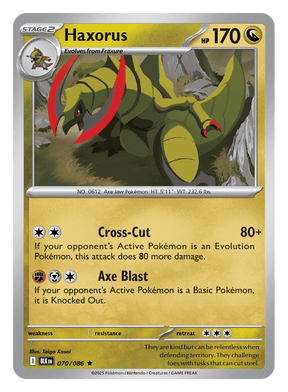 Haxorus 070/086 - Pokémon TCG Black Bolt card