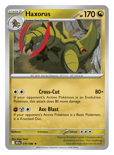 Haxorus 070/086 - Pokémon TCG Black Bolt card