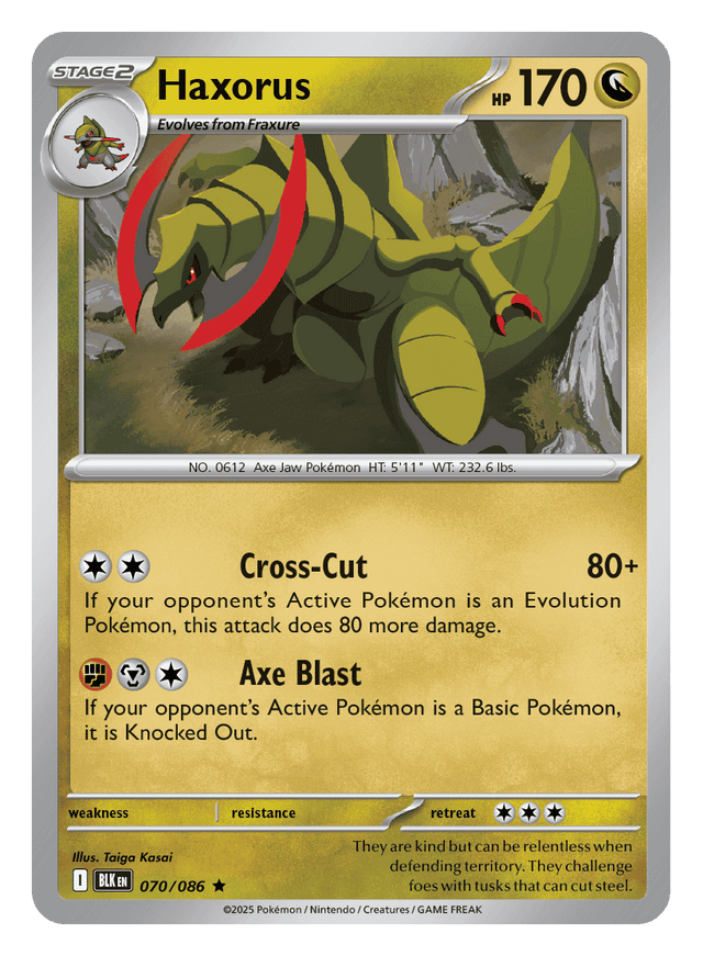 Haxorus 070/086 - Pokémon TCG Black Bolt card