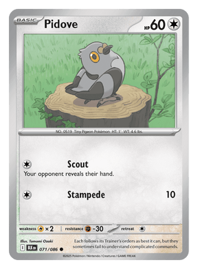 Pidove 071/086 - Pokémon TCG Black Bolt card