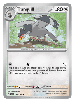 Tranquill 072/086 - Pokémon TCG Black Bolt card