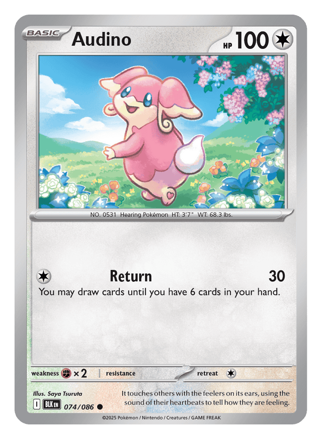 Audino 074/086 - Pokémon TCG Black Bolt card