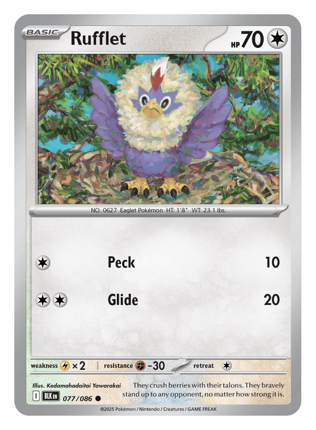 Rufflet 077/086 - Pokémon TCG Black Bolt card