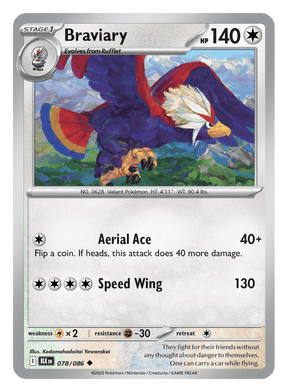 Braviary 078/086 - Pokémon TCG Black Bolt card