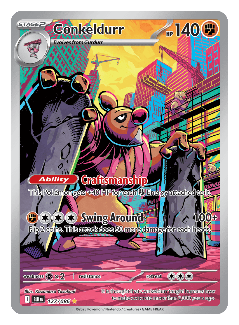 Conkeldurr 127/086 - Pokémon TCG Black Bolt card