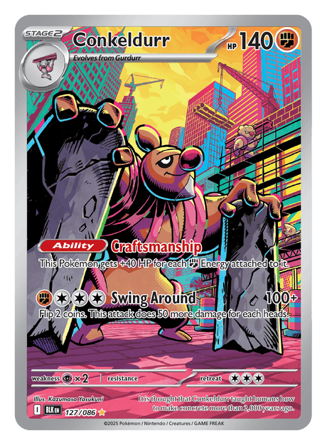 Conkeldurr 127/086 - Pokémon TCG Black Bolt card