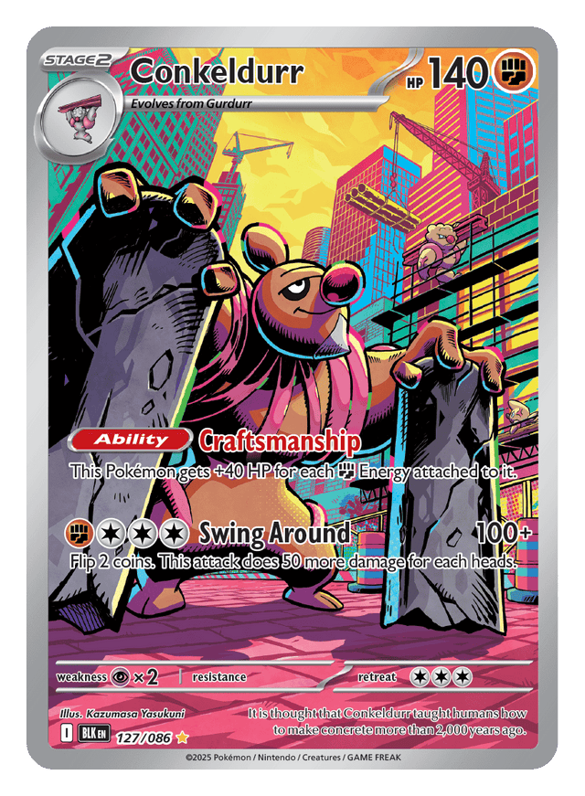 Conkeldurr 127/086 - Pokémon TCG Black Bolt card