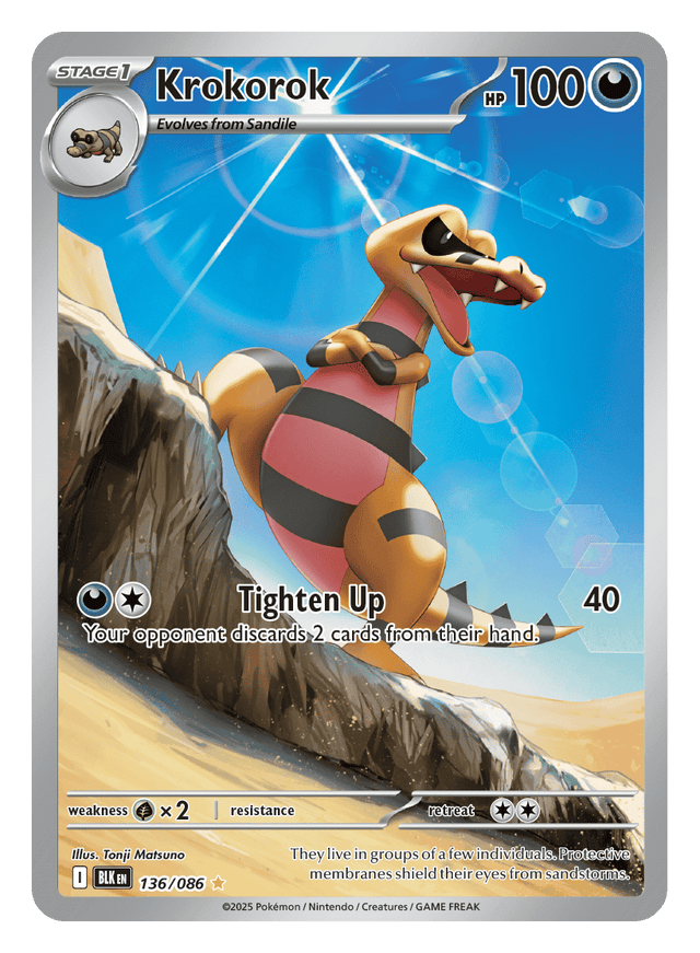 Krokorok 136/086 - Pokémon TCG Black Bolt card