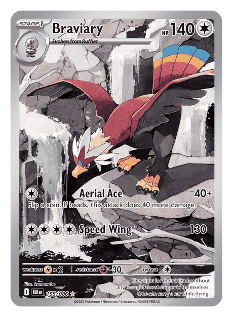 Braviary 155/086 - Pokémon TCG Black Bolt card