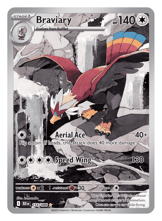 Braviary 155/086 - Pokémon TCG Black Bolt card