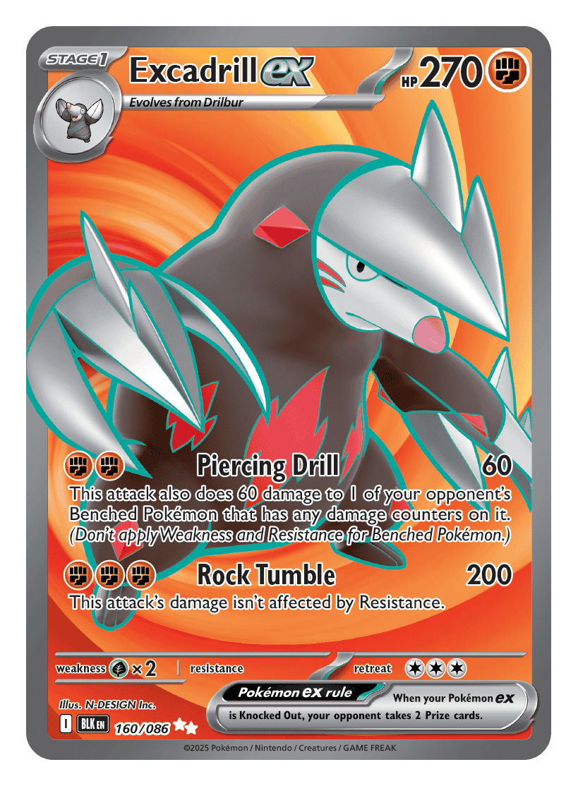 Excadrill ex 160/086 - Pokémon TCG Black Bolt card