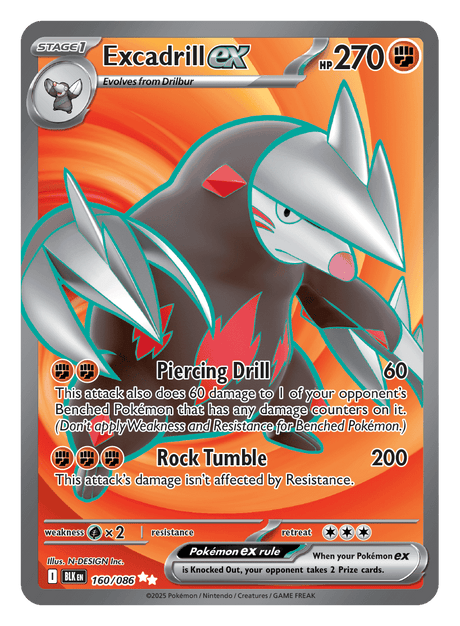 Excadrill ex 160/086 - Pokémon TCG Black Bolt card