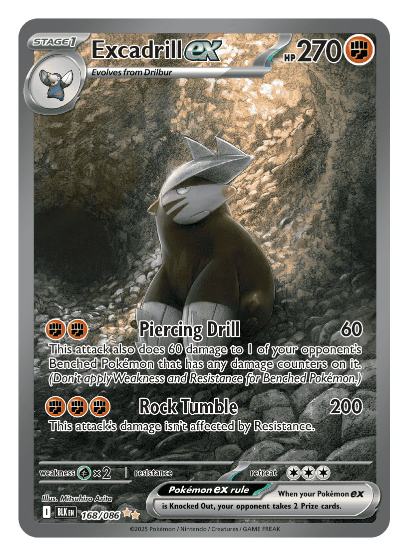 Excadrill ex 168/086 - Pokémon TCG Black Bolt card