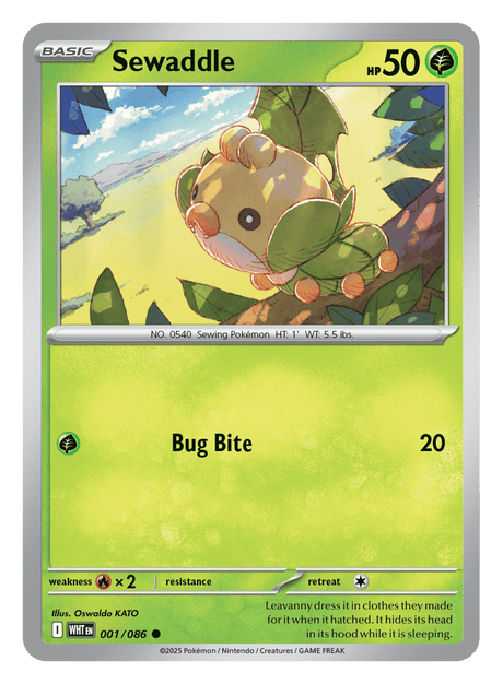 Sewaddle 001/086 - Pokémon TCG White Flare card