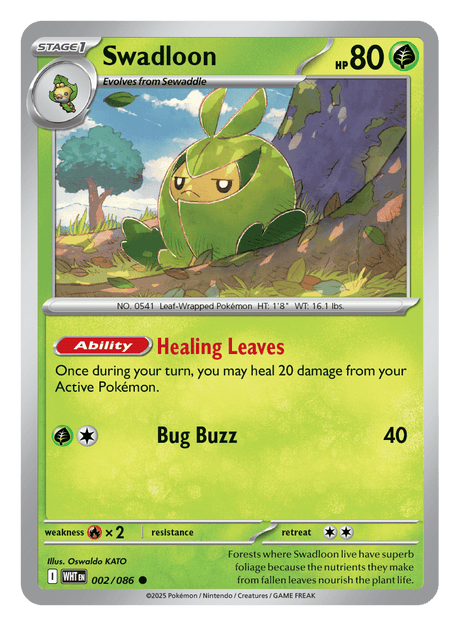 Swadloon 002/086 - Pokémon TCG White Flare card