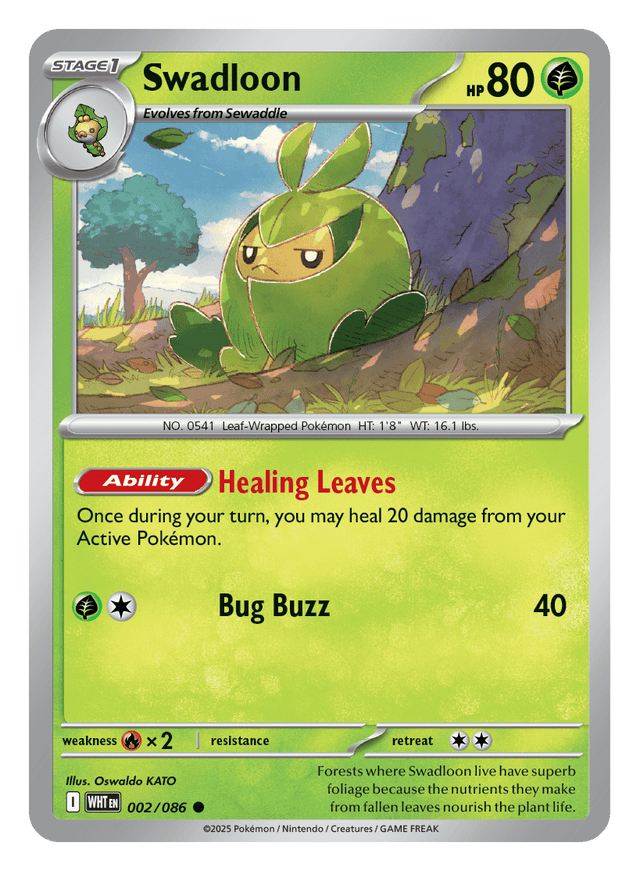 Swadloon 002/086 - Pokémon TCG White Flare card