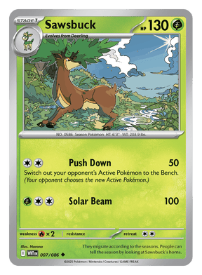 Sawsbuck 007/086 - Pokémon TCG White Flare card
