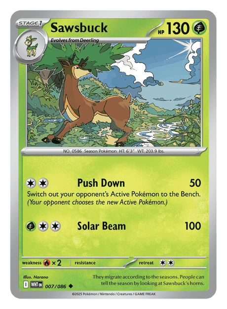 Sawsbuck 007/086 - Pokémon TCG White Flare card