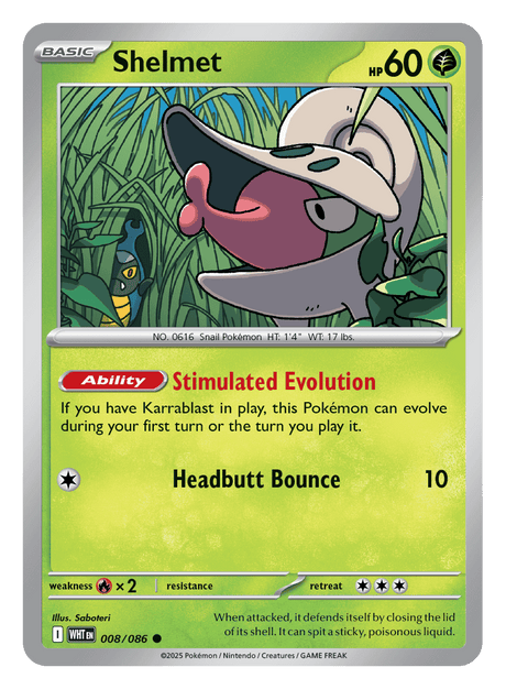 Shelmet 008/086 - Pokémon TCG White Flare card