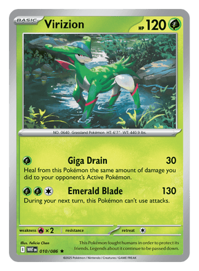 Virizion 010/086 - Pokémon TCG White Flare card