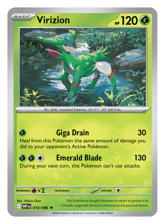 Virizion 010/086 - Pokémon TCG White Flare card