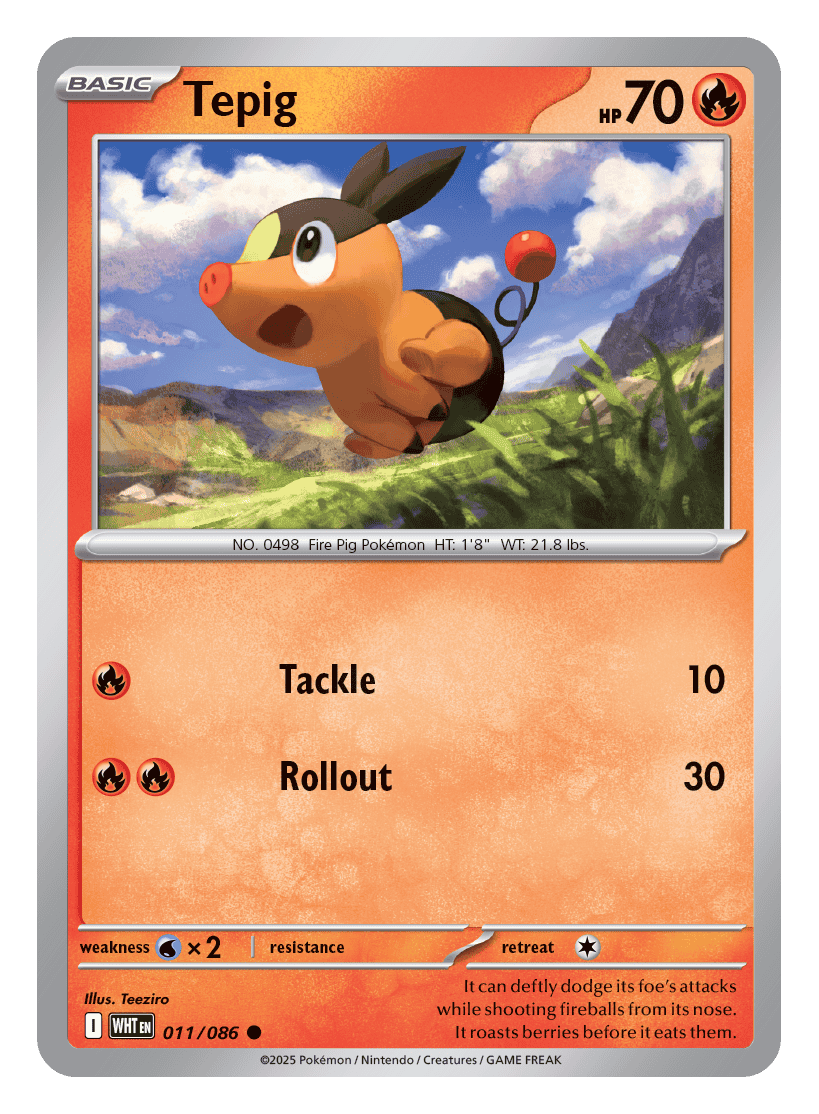 Tepig 011/086 - Pokémon TCG White Flare card