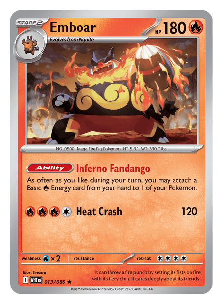 Emboar 013/086 - Pokémon TCG White Flare card