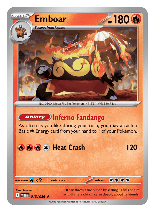 Emboar 013/086 - Pokémon TCG White Flare card