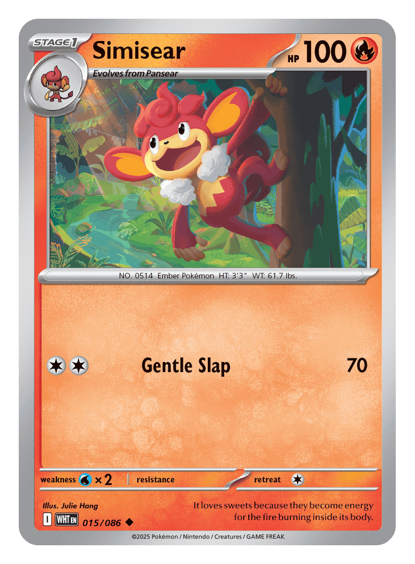 Simisear 015/086 - Pokémon TCG White Flare card