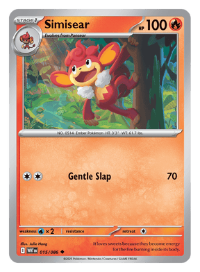 Simisear 015/086 - Pokémon TCG White Flare card
