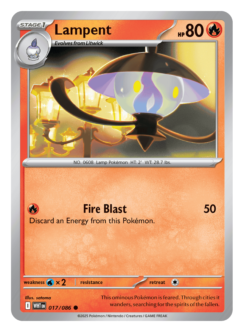 Lampent 017/086 - Pokémon TCG White Flare card