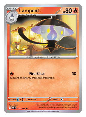 Lampent 017/086 - Pokémon TCG White Flare card