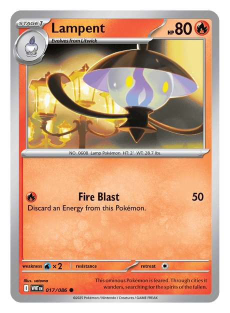 Lampent 017/086 - Pokémon TCG White Flare card