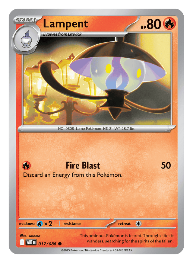 Lampent 017/086 - Pokémon TCG White Flare card