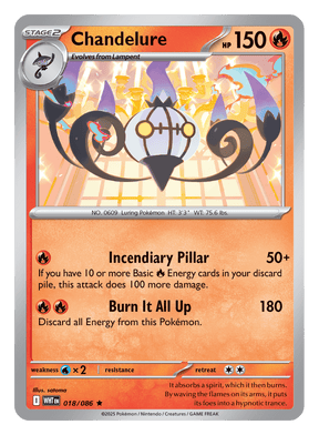 Chandelure 018/086 - Pokémon TCG White Flare card