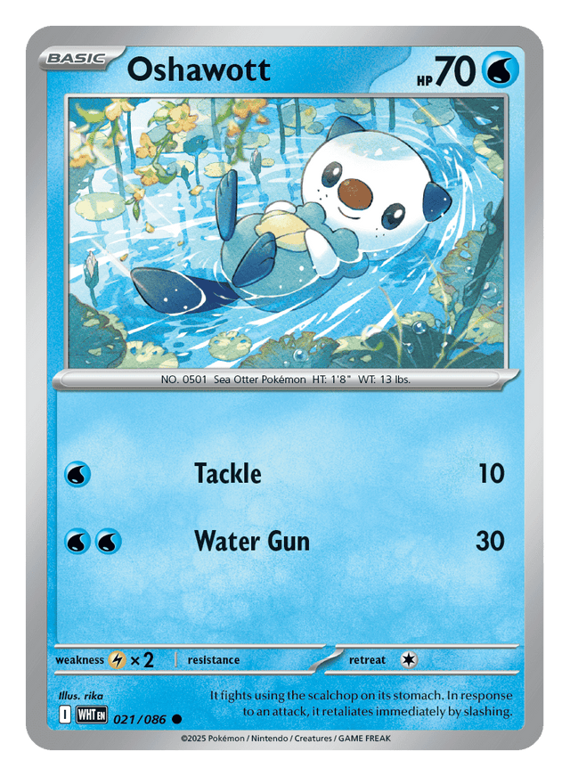 Oshawott 021/086 - Pokémon TCG White Flare card