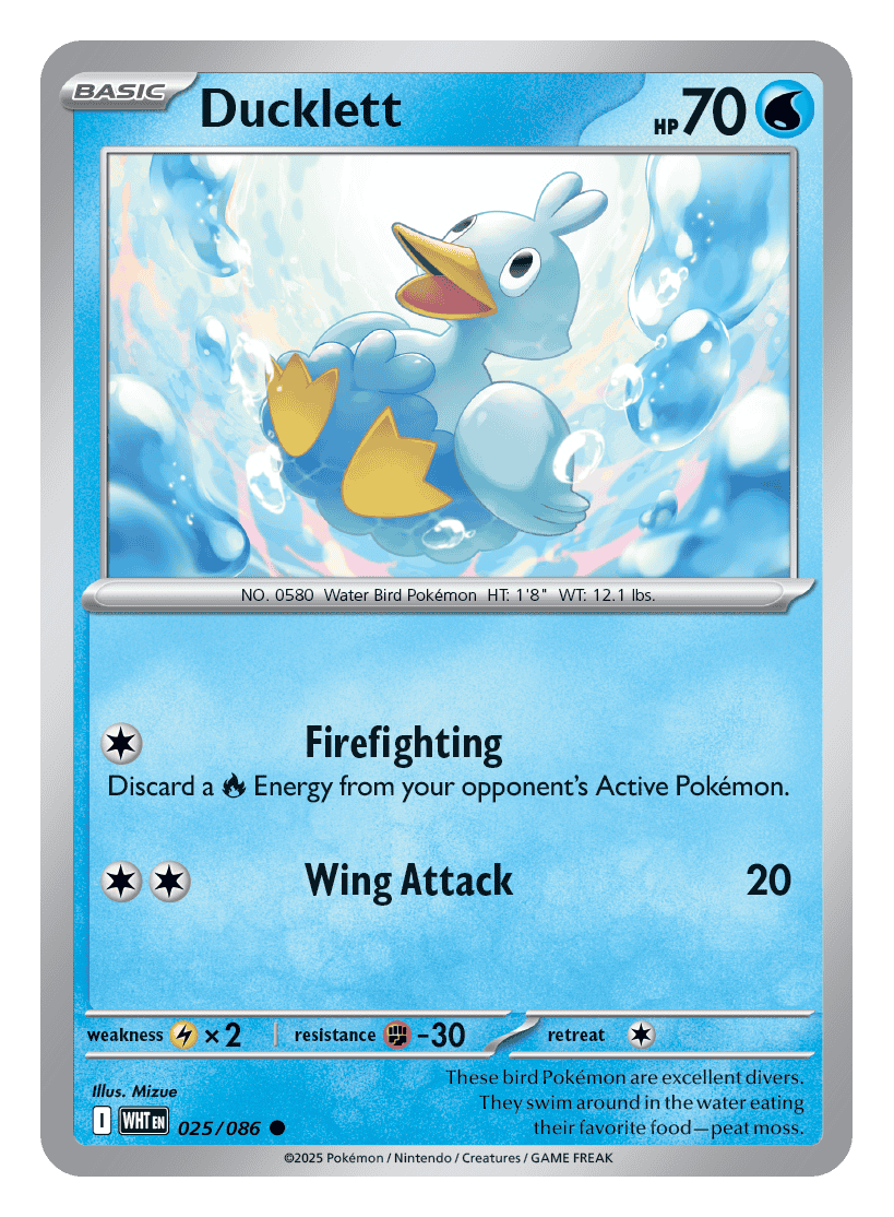 Ducklett 025/086 - Pokémon TCG White Flare card