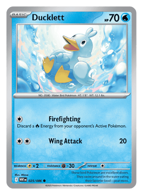 Ducklett 025/086 - Pokémon TCG White Flare card