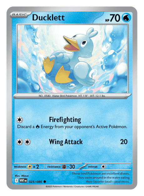 Ducklett 025/086 - Pokémon TCG White Flare card