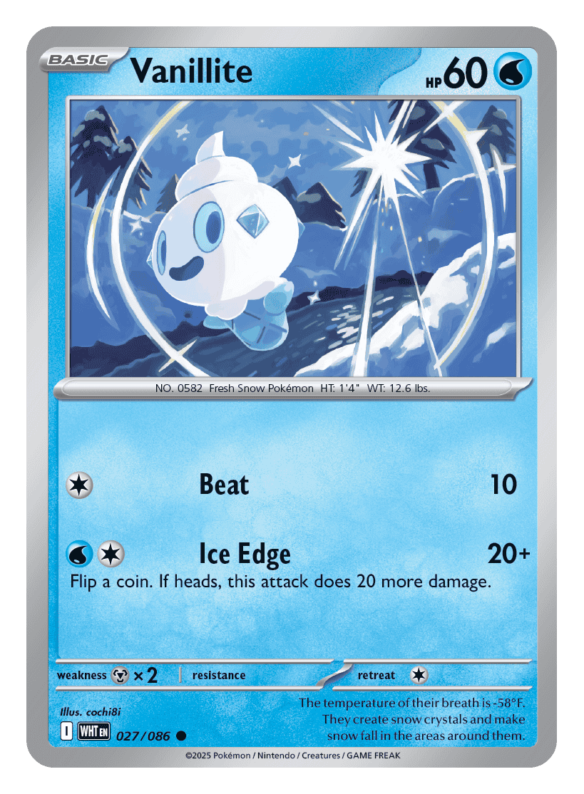 Vanillite 027/086 - Pokémon TCG White Flare card