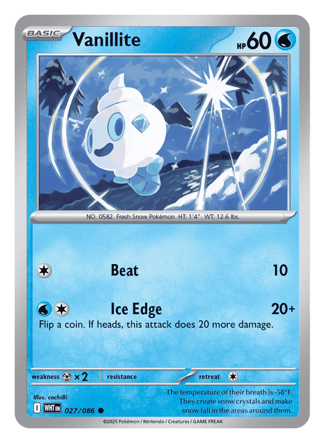 Vanillite 027/086 - Pokémon TCG White Flare card