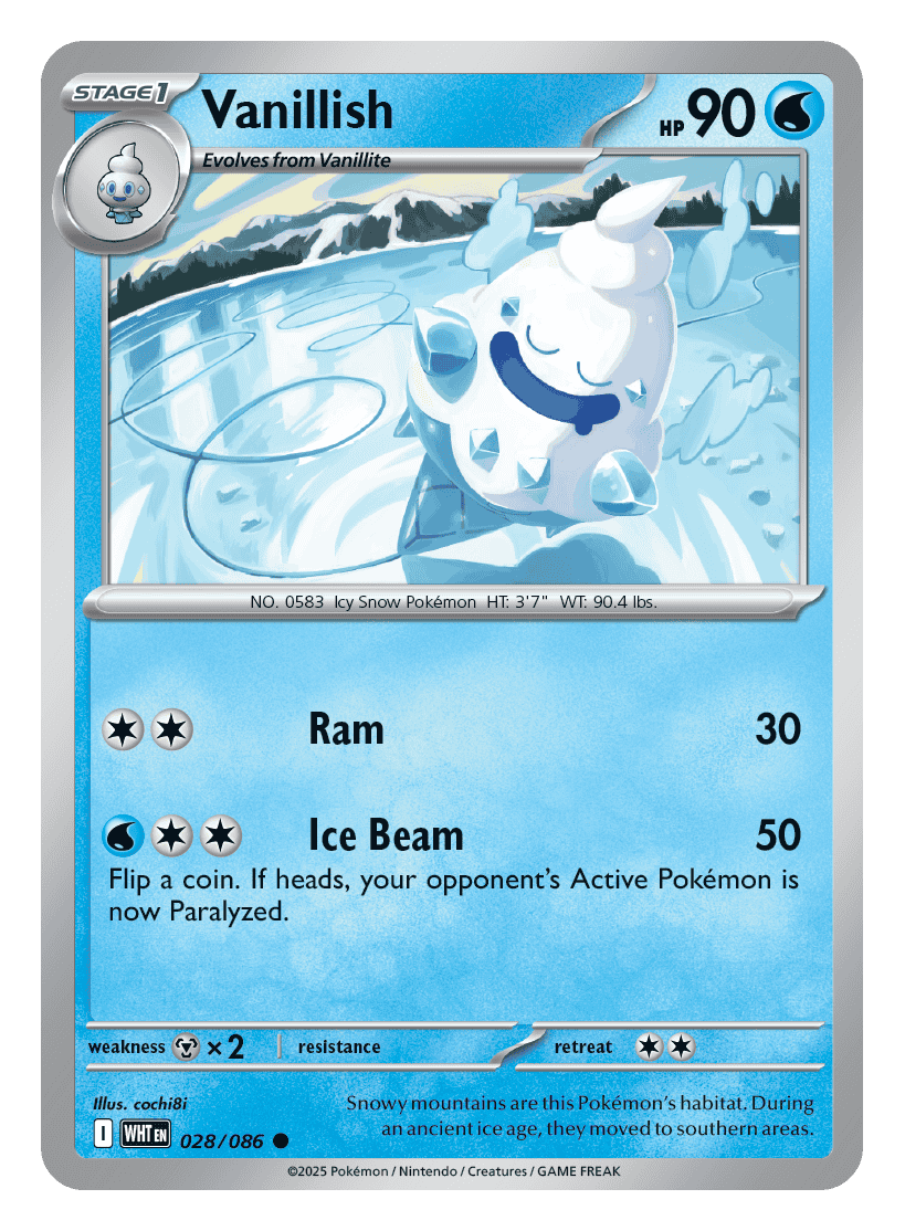 Vanillish 028/086 - Pokémon TCG White Flare card
