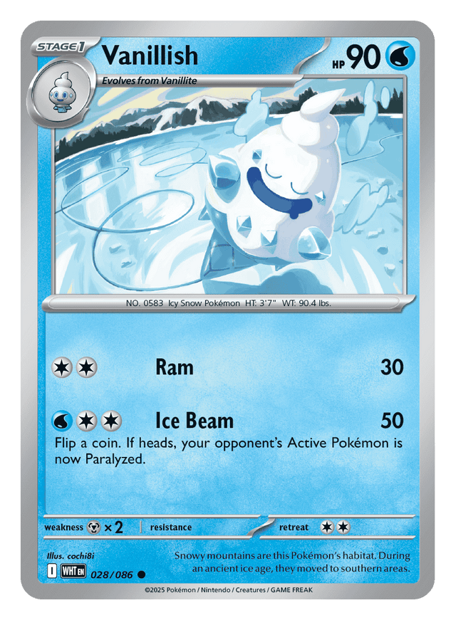 Vanillish 028/086 - Pokémon TCG White Flare card