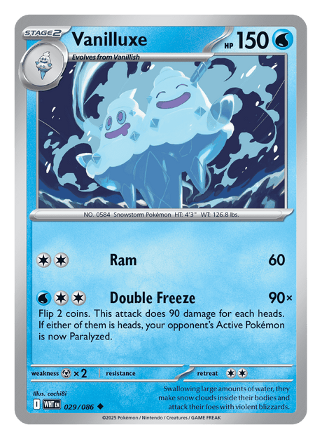 Vanilluxe 029/086 - Pokémon TCG White Flare card