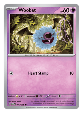 Woobat 036/086 - Pokémon TCG White Flare card