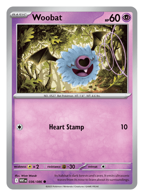 Woobat 036/086 - Pokémon TCG White Flare card