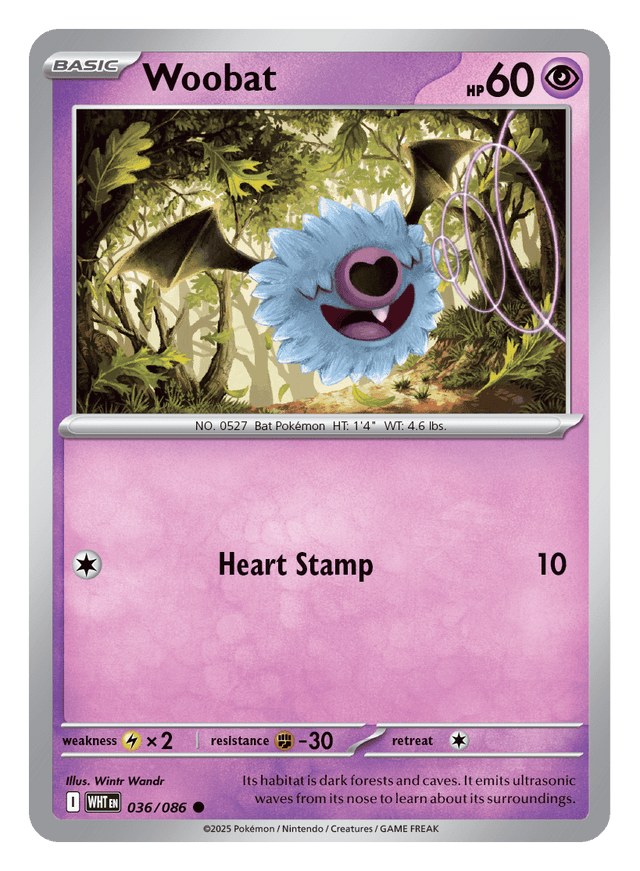 Woobat 036/086 - Pokémon TCG White Flare card