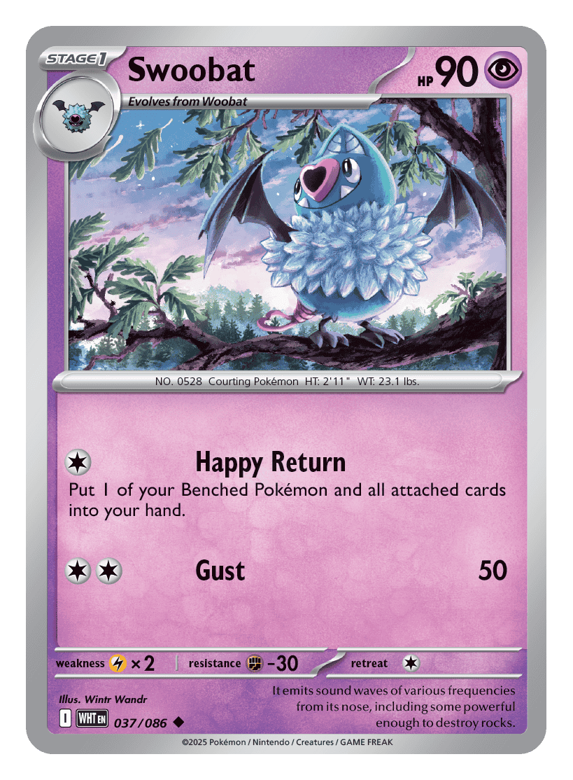 Swoobat 037/086 - Pokémon TCG White Flare card